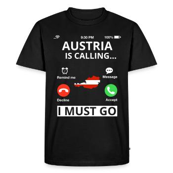 Drapeau de l’Autriche Autriche Drapeau autrichien AT - T-shirt Premium bio Homme - noir - Devant - Nico (187cm)