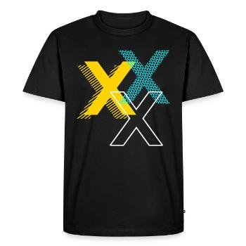 Lettre X - T-shirt Premium bio Homme - noir - Devant - Nico (187cm)