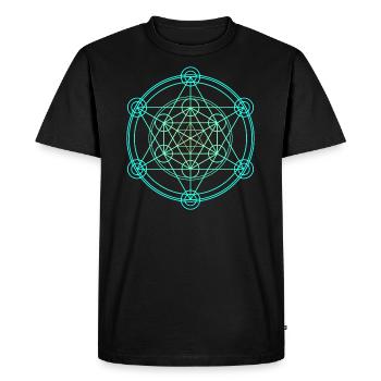 Merkaba Géométrie sacrée - T-shirt Premium bio Homme - noir - Devant - Nico (187cm)