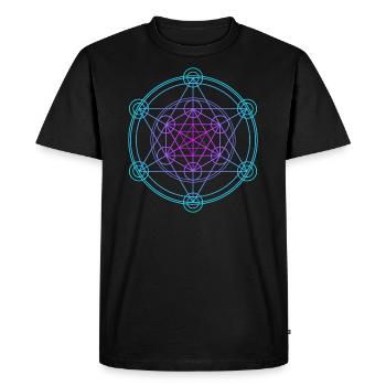 Merkaba Géométrie sacrée - T-shirt Premium bio Homme - noir - Devant - Nico (187cm)