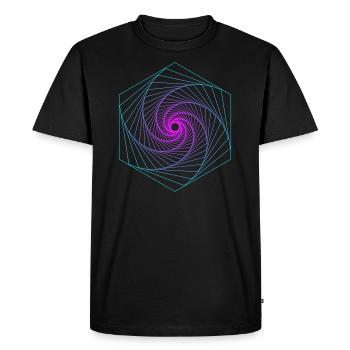 Sacred Geometry Spiralle - Men's Premium Organic T-Shirt - black - Front - Nico (187cm)