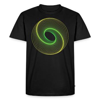 Géométrie sacrée Spiralle - T-shirt Premium bio Homme - noir - Devant - Nico (187cm)