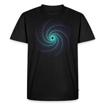 Géométrie sacrée Spiralle - T-shirt Premium bio Homme - noir - Devant - Nico (187cm)