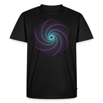 Géométrie sacrée Spiralle - T-shirt Premium bio Homme - noir - Devant - Nico (187cm)