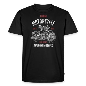 Motorcycle Cologne German Custom Motors - T-shirt Premium bio Homme - noir - Devant - Nico (187cm)