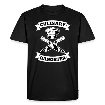 Cuisinier cuisinier culinaire casquette couteau - T-shirt Premium bio Homme - noir - Devant - Nico (187cm)