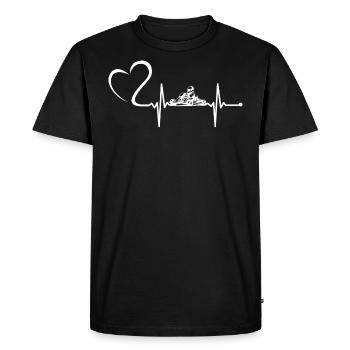Kart course rythme cardiaque - T-shirt Premium bio Homme - noir - Devant - Nico (187cm)
