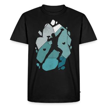 Escalade Escalade Escalade Alpinistes Boulder - T-shirt Premium bio Homme - noir - Devant - Nico (187cm)