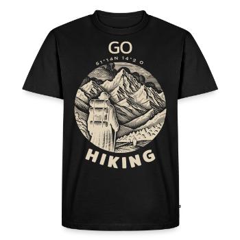 Hiking Man - Men's Premium Organic T-Shirt - black - Front - Nico (187cm)