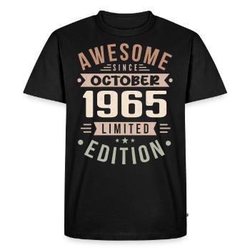 Légende Depuis Octobre 1965 Anniversaire Octobre 1965 - T-shirt Premium bio Homme - noir - Devant - Nico (187cm)