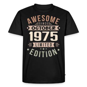 Légende Depuis Octobre 1975 Anniversaire Octobre 1975 - T-shirt Premium bio Homme - noir - Devant - Nico (187cm)
