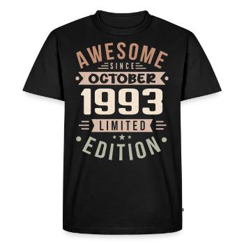 Légende Depuis Octobre 1993 Anniversaire Octobre 1993 - T-shirt Premium bio Homme - noir - Devant - Nico (187cm)