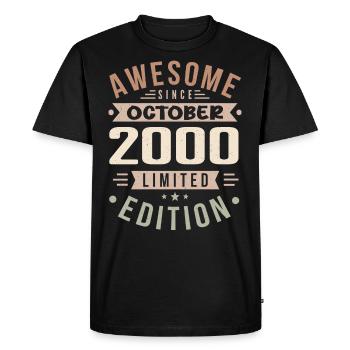 Legend since October 2000 Birthday October 2000 - Men's Premium Organic T-Shirt - black - Front - Nico (187cm)