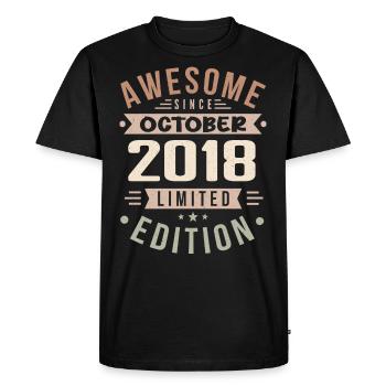 Legend Since October 2018 Birthday October 2018 - Men's Premium Organic T-Shirt - black - Front - Nico (187cm)