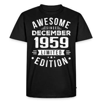 Cadeau d’anniversaire né en décembre 1959 - T-shirt Premium bio Homme - noir - Devant - Nico (187cm)