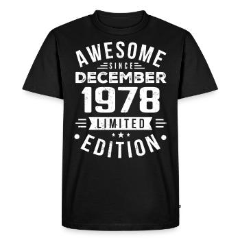 Cadeau d’anniversaire né en décembre 1978 - T-shirt Premium bio Homme - noir - Devant - Nico (187cm)
