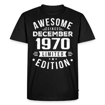 Cadeau d’anniversaire né en décembre 1970 - T-shirt Premium bio Homme - noir - Devant - Nico (187cm)
