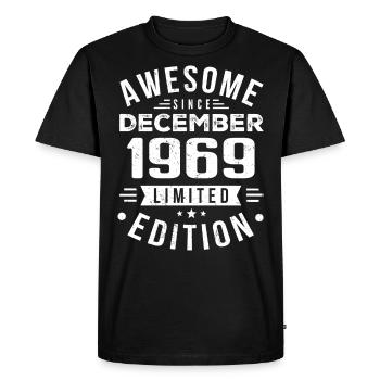 Birthday Gift born in December 1969 - Men's Premium Organic T-Shirt - black - Front - Nico (187cm)