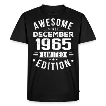 Cadeau d’anniversaire né en décembre 1965 - T-shirt Premium bio Homme - noir - Devant - Nico (187cm)