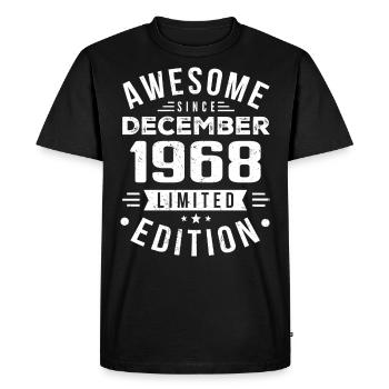 Birthday Gift born in December 1968 - Men's Premium Organic T-Shirt - black - Front - Nico (187cm)