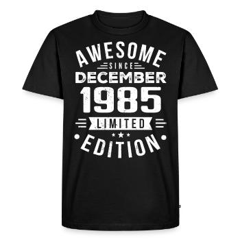 Cadeau d’anniversaire né en décembre 1985 - T-shirt Premium bio Homme - noir - Devant - Nico (187cm)