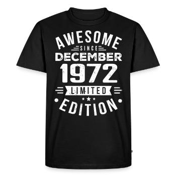 Birthday Gift born in December 1972 - Men's Premium Organic T-Shirt - black - Front - Nico (187cm)