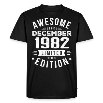Cadeau d’anniversaire né en décembre 1982 - T-shirt Premium bio Homme - noir - Devant - Nico (187cm)