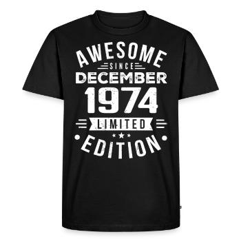 Birthday Gift born in December 1974 - Men's Premium Organic T-Shirt - black - Front - Nico (187cm)