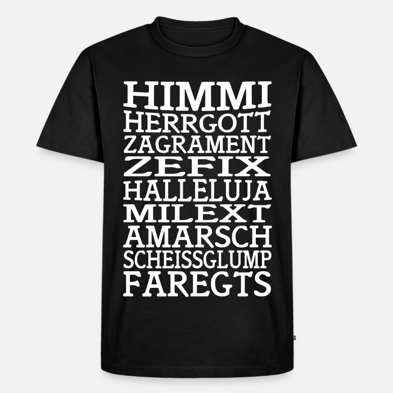 HIMMI HERRGOTT - Männer Premium Bio T-Shirt - Schwarz