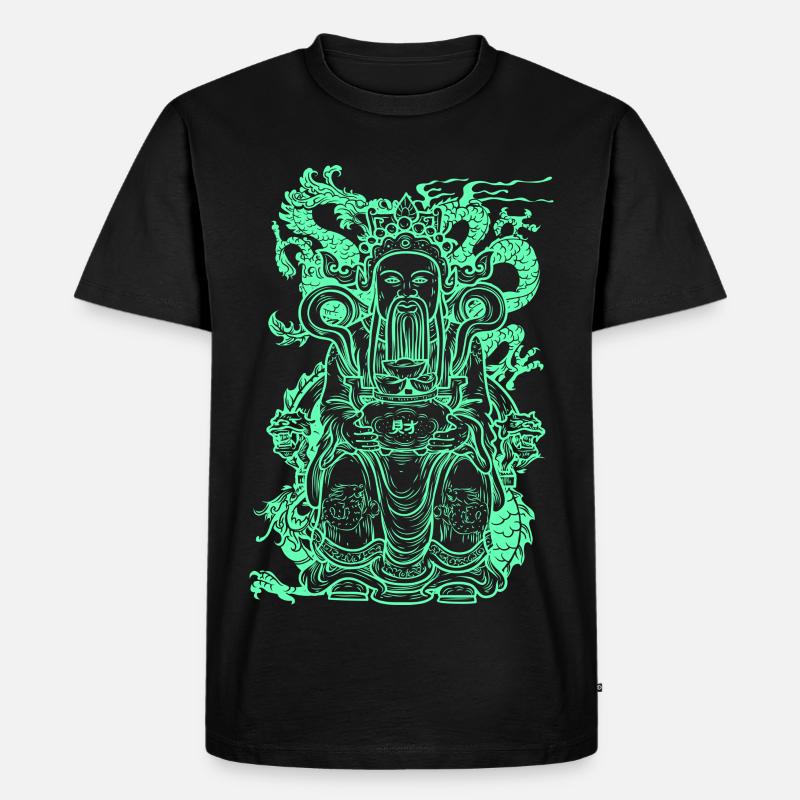 Buddha Figur - Männer Premium Bio T-Shirt - Schwarz
