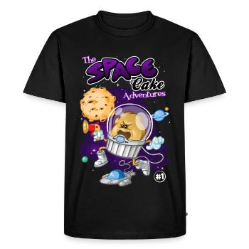 Space cake - Men's Premium Organic T-Shirt - black - Front - Nico (187cm)