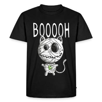 Petit chat momie - Halloween - Cadeau - T-shirt Premium bio Homme - noir - Devant - Nico (187cm)