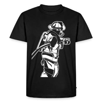 Croquis de pompier - T-shirt Premium bio Homme - noir - Devant - Nico (187cm)