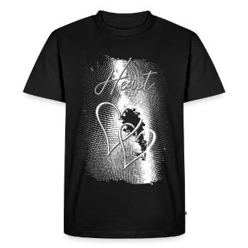 Two Hearts - Men's Premium Organic T-Shirt - black - Front - Nico (187cm)