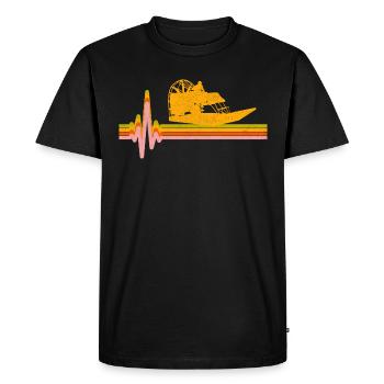 Airboat Fanboat Airboating Swamp Boat Heartbeat - Men's Premium Organic T-Shirt - black - Front - Nico (187cm)