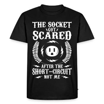 Funny electrician saying - Men's Premium Organic T-Shirt - black - Front - Nico (187cm)