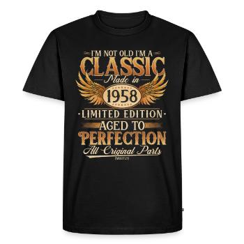 Vintage 1958 Vintage Retro Cadeau d’anniversaire - T-shirt Premium bio Homme - noir - Devant - Nico (187cm)