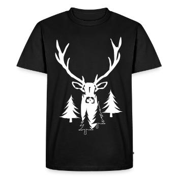 Aventure de randonnée en plein air avec les cerfs - T-shirt Premium bio Homme - noir - Devant - Nico (187cm)