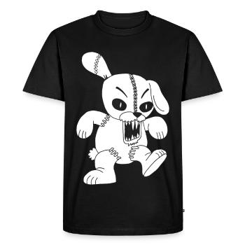 Lapin blanc monstrueux - T-shirt Premium bio Homme - noir - Devant - Nico (187cm)
