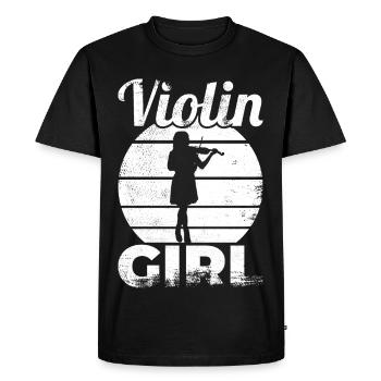 Drôle de fille de violon - T-shirt Premium bio Homme - noir - Devant - Nico (187cm)