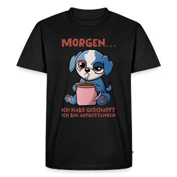 Chien du matin - T-shirt Premium bio Homme - noir - Devant - Nico (187cm)