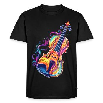 Violin Comic Look - Men's Premium Organic T-Shirt - black - Front - Nico (187cm)