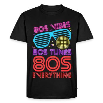 80s Vibes Tunes Everything - Men's Premium Organic T-Shirt - black - Front - Nico (187cm)