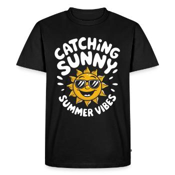 Sunny Summer Moments Vibes Summer Sun - Men's Premium Organic T-Shirt - black - Front - Nico (187cm)