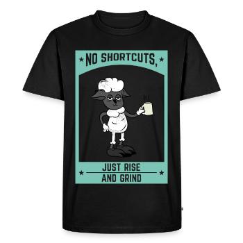 No Shortcuts Just Rise and Grind Motivation - T-shirt Premium bio Homme - noir - Devant - Nico (187cm)