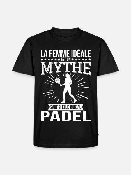 Ideal woman a myth unless she plays padel - Men's Premium Organic T-Shirt - black