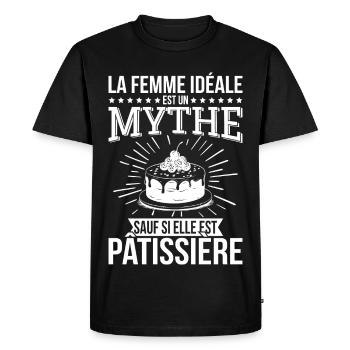 Ideal woman, a myth unless she is a pastry chef - Men's Premium Organic T-Shirt - black - Front - Nico (187cm)