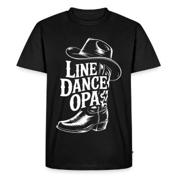 Line Dance Ops Western Boot Tee - Men's Premium Organic T-Shirt - black - Front - Nico (187cm)