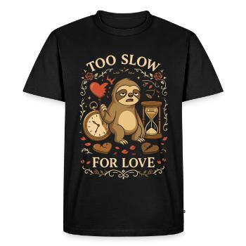 Trop lent pour l’amour paresseux - T-shirt Premium bio Homme - noir - Devant - Nico (187cm)