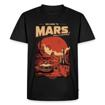 Mars Retro Adventure: Pioneer Station - Men's Premium Organic T-Shirt - black - Front - Nico (187cm)